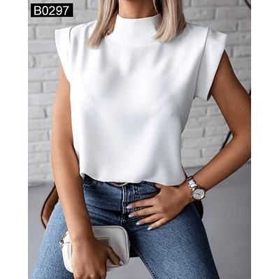 Blusa Suelta con cuello Alto