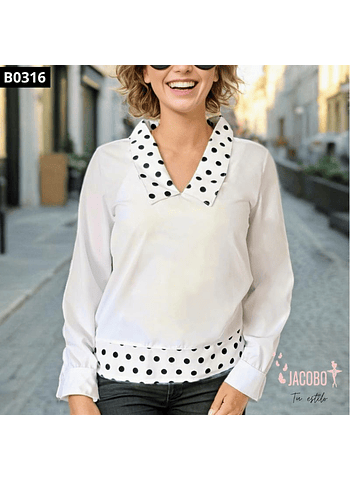 Blusa Con cuello y Puntos