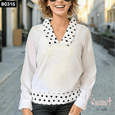 Blusa Con cuello y Puntos