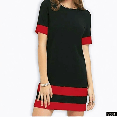 Vestido de moda elegante manga corta