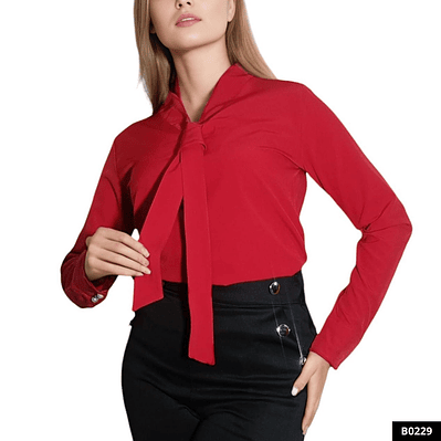 Blusa elegante con cuello anudado