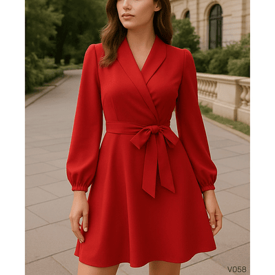 Vestido de moda con escote tipo solapa