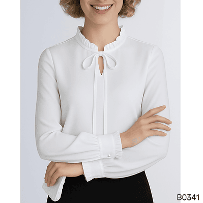 Blusa Elegante con Detalles en el cuello y mangas