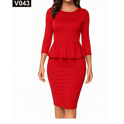 Vestido de moda ajustado con bolero en la cintura