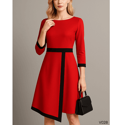 Vestido elegante de moda con bordes negros