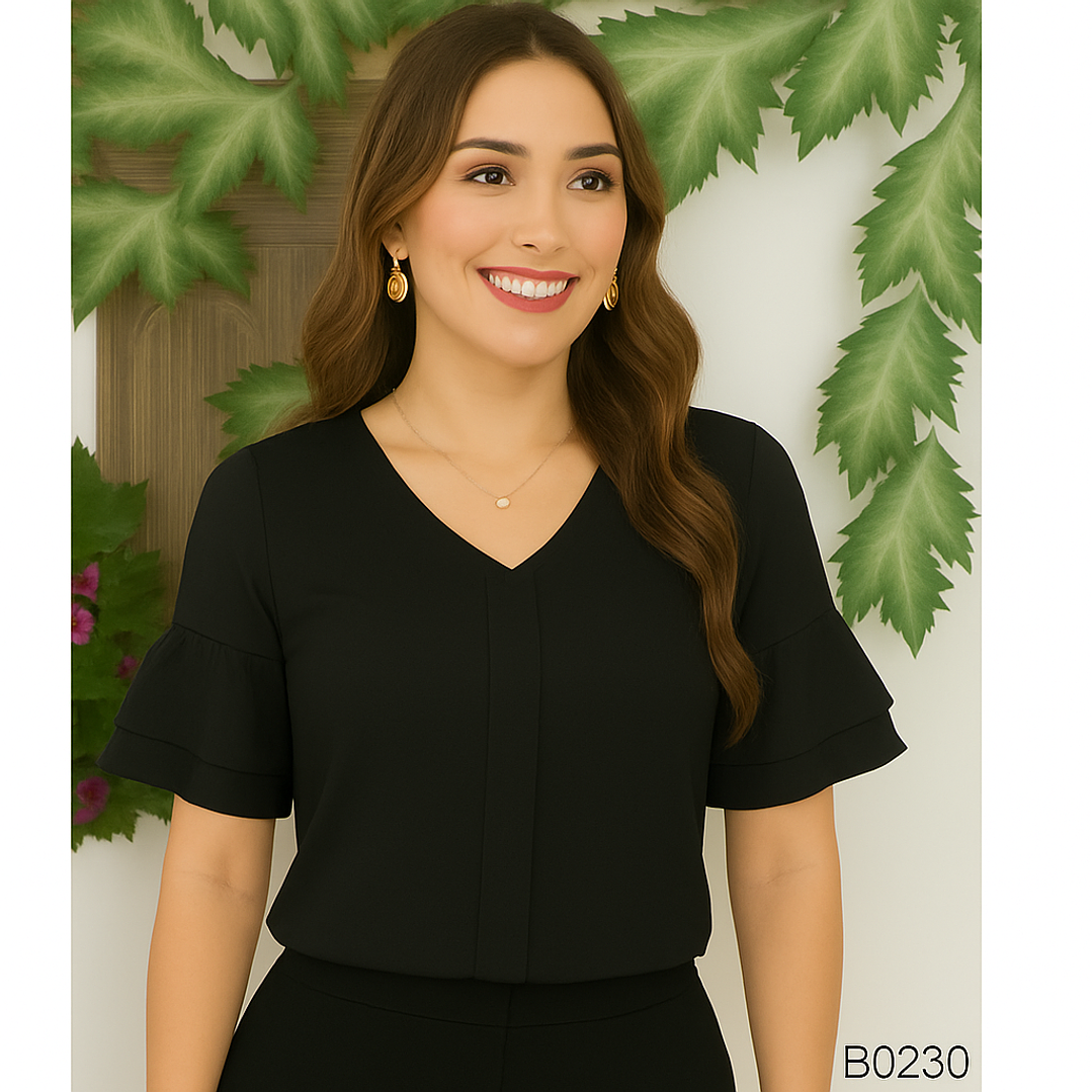 Blusa escote en V y boleros 7