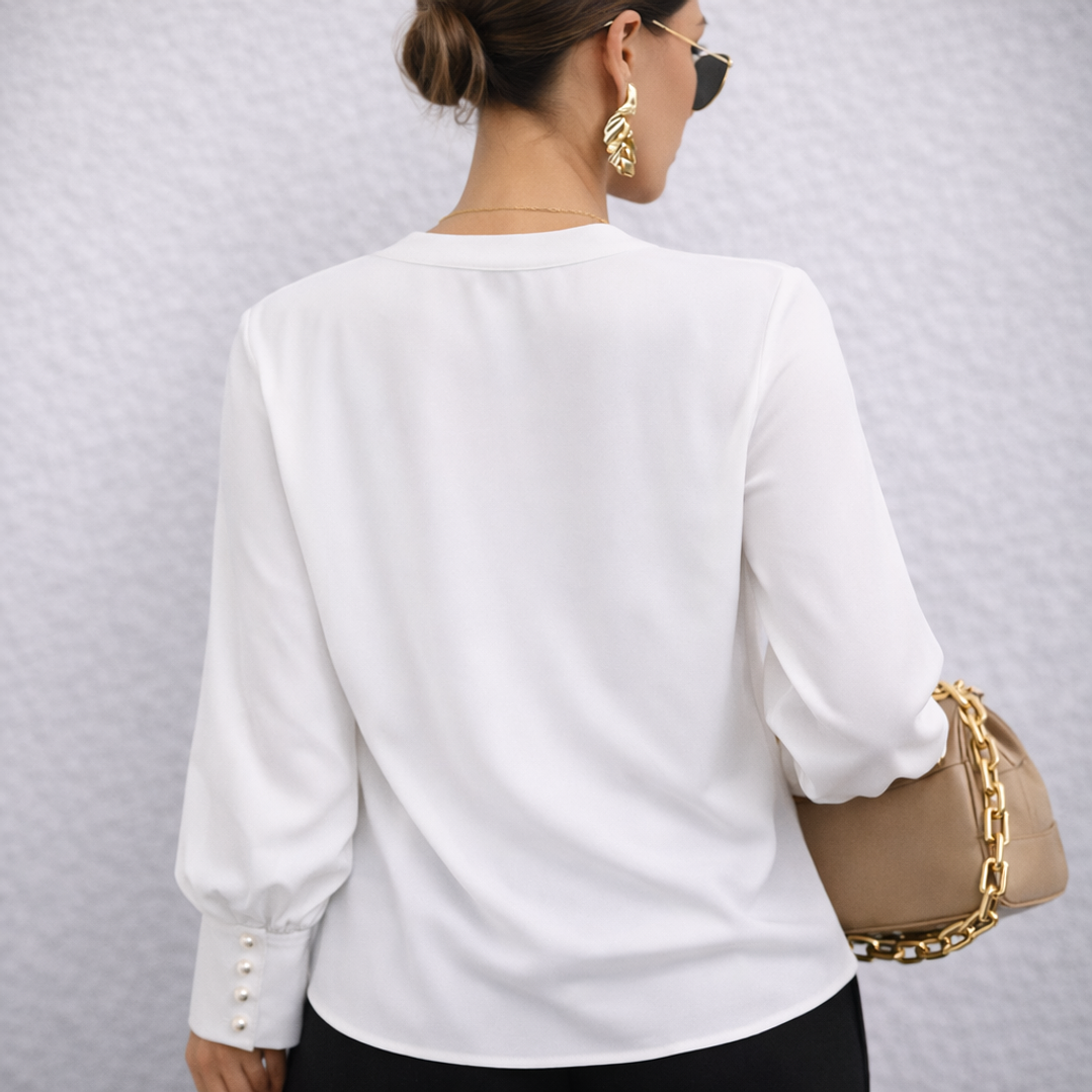 Blusa de moda con escote cruzado 8