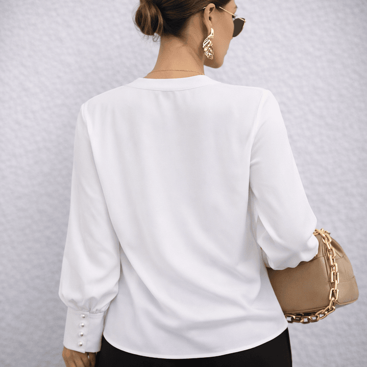 Blusa de moda con escote cruzado 8