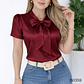 Blusa Satinada con Moño Elegante - Miniatura 4