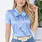 Blusa Satinada con Moño Elegante - Miniatura 5