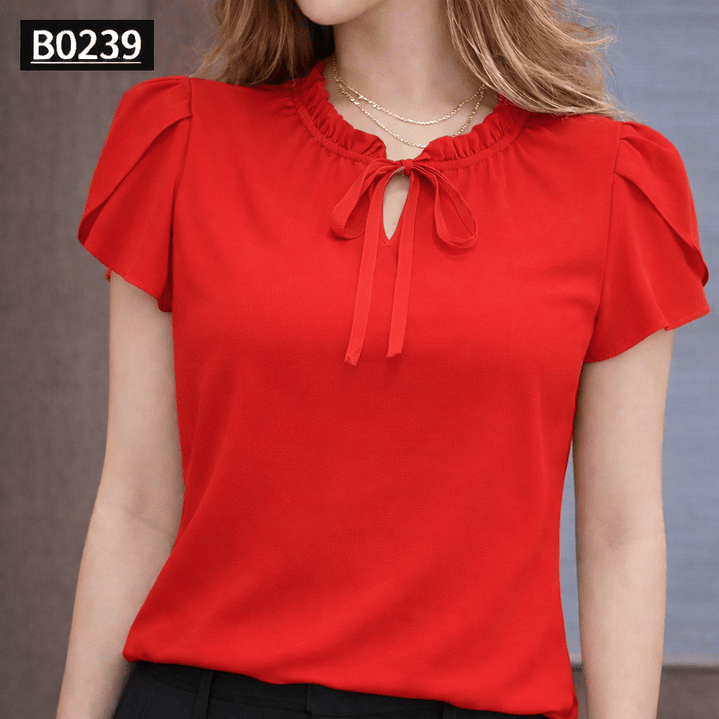 Blusa de moda manga con corte cruzado 2