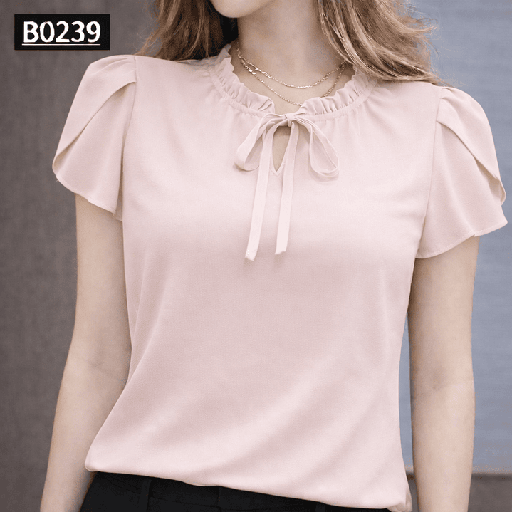 Blusa de moda manga con corte cruzado 5