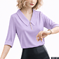 Blusa elegante cuello en v con perlas - Miniatura 9