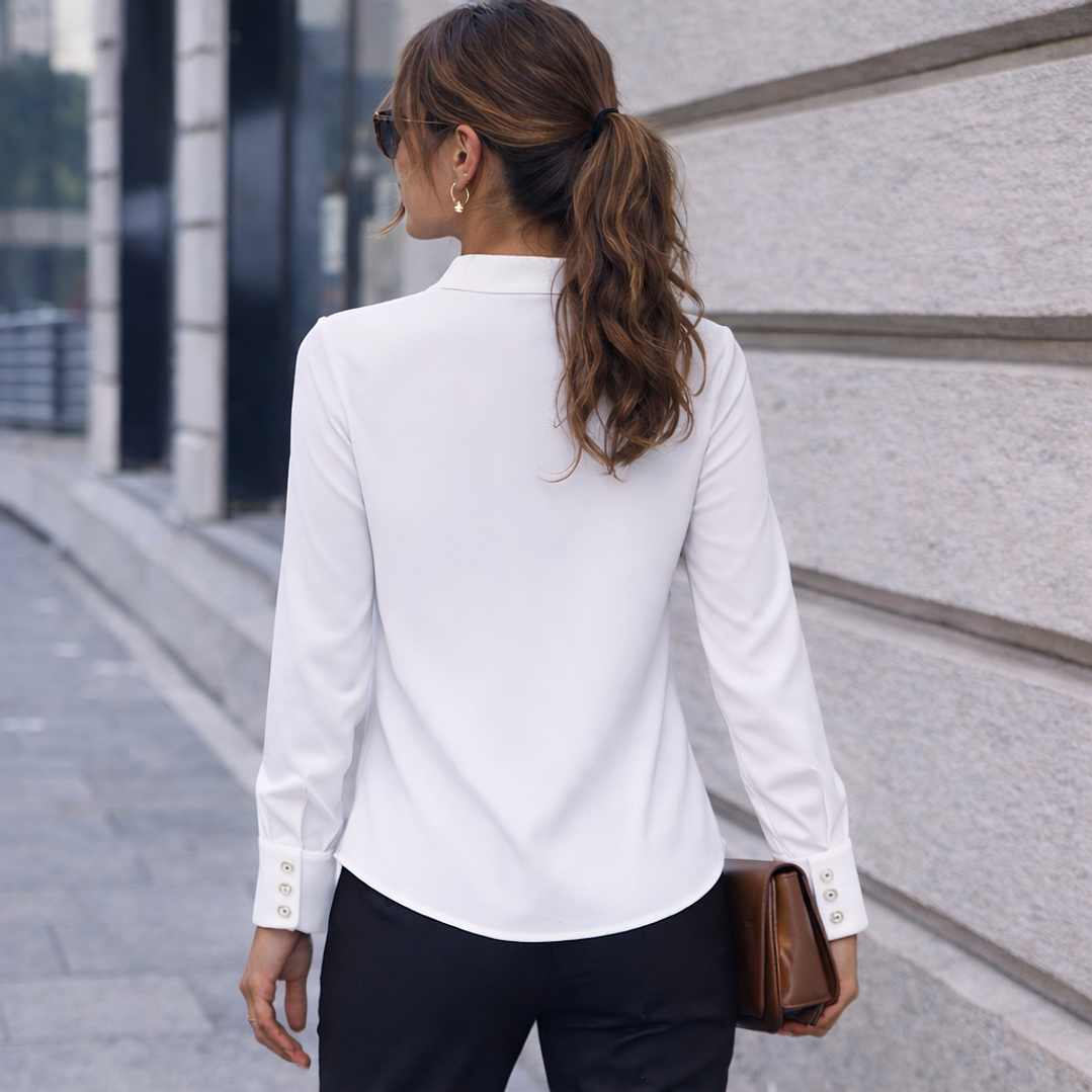 Blusa elegante con cuello anudado 8
