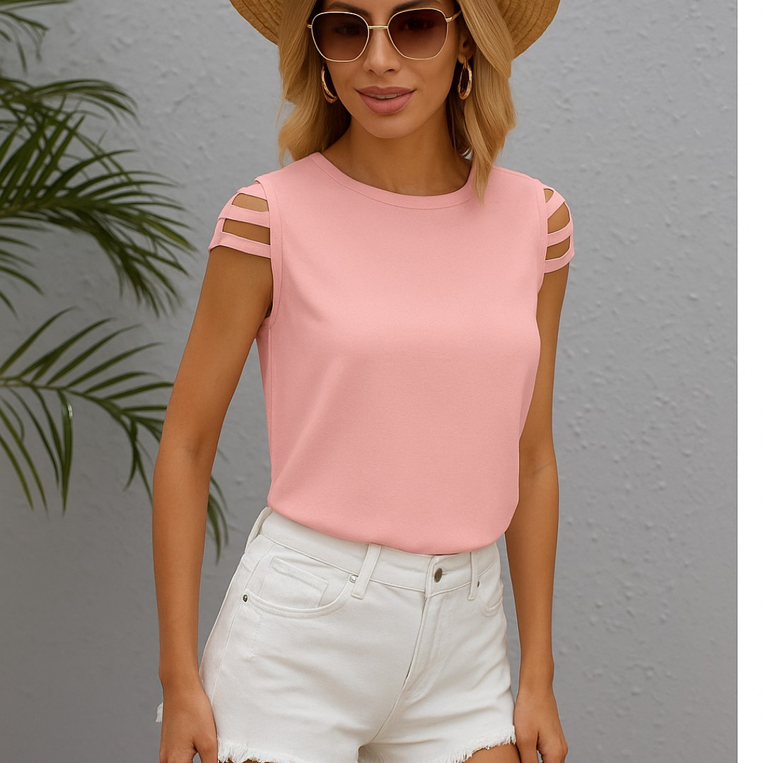 Blusa de moda con abertura en las mangas 8