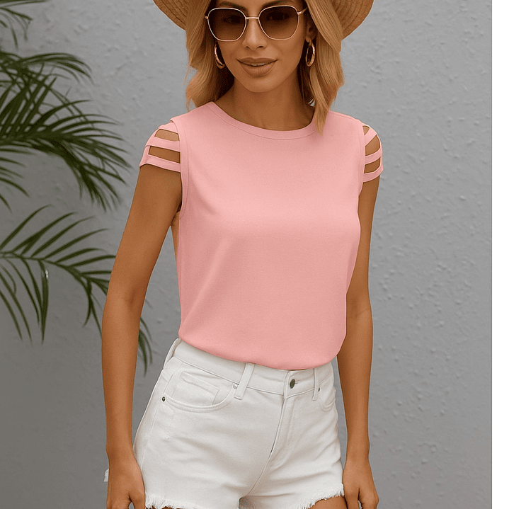 Blusa de moda con abertura en las mangas 8