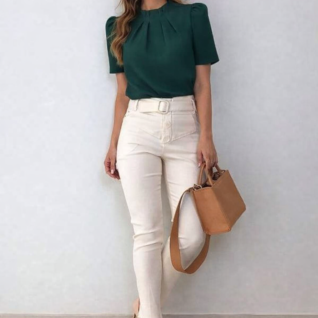 Blusa de Moda Con Detalles en el cuello 9