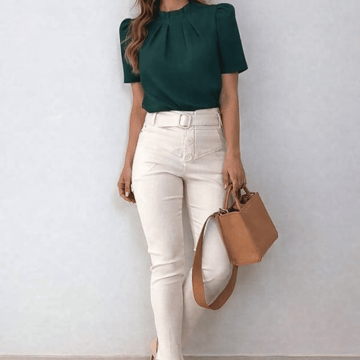 Blusa de Moda Con Detalles en el cuello 9