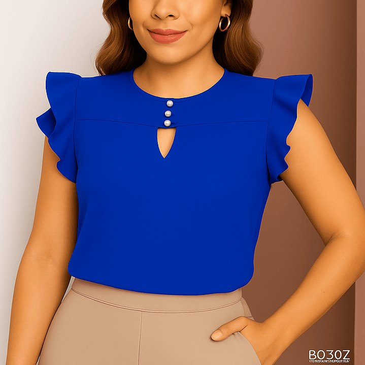 Blusa de Moda con botones en el pecho 3