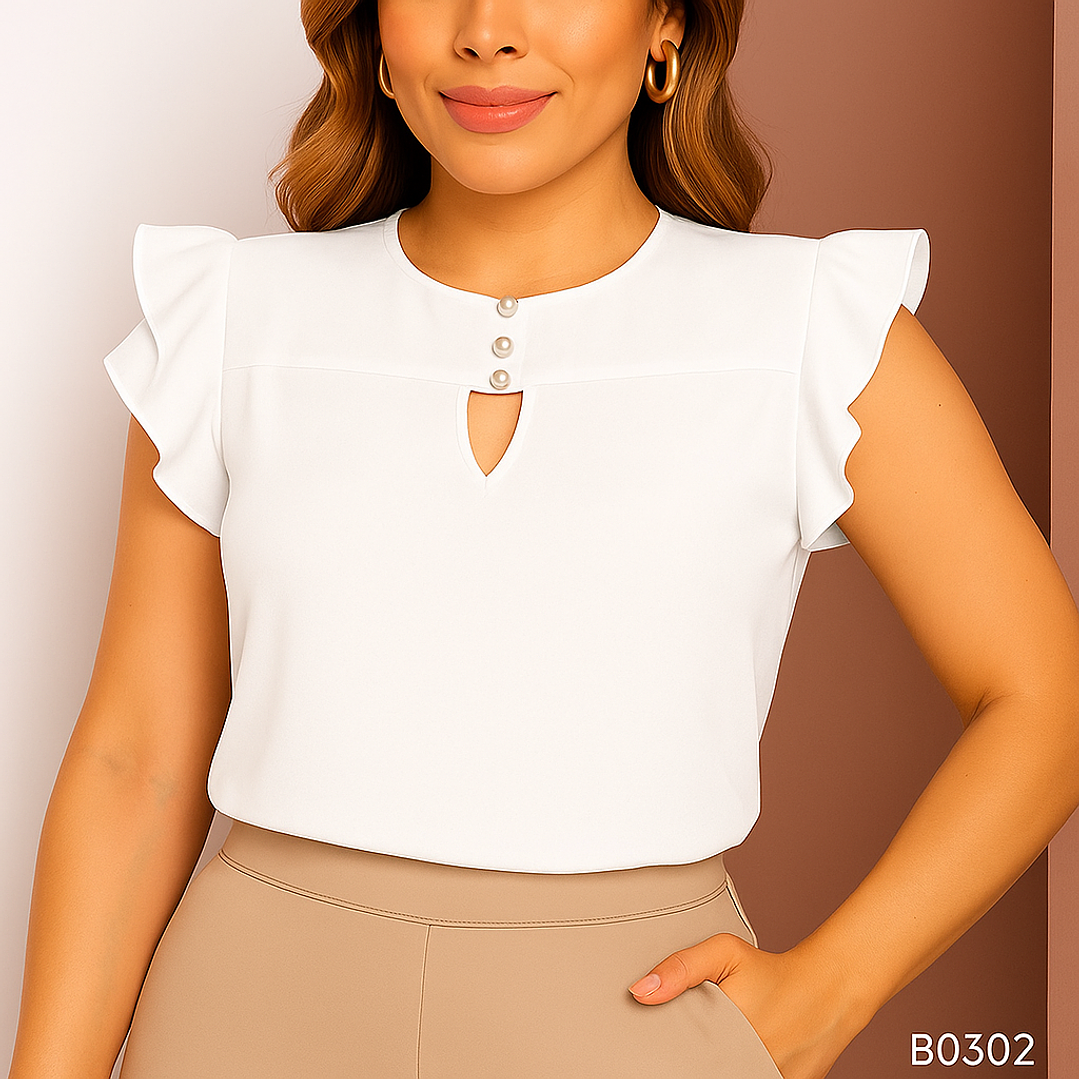 Blusa de Moda con botones en el pecho 4