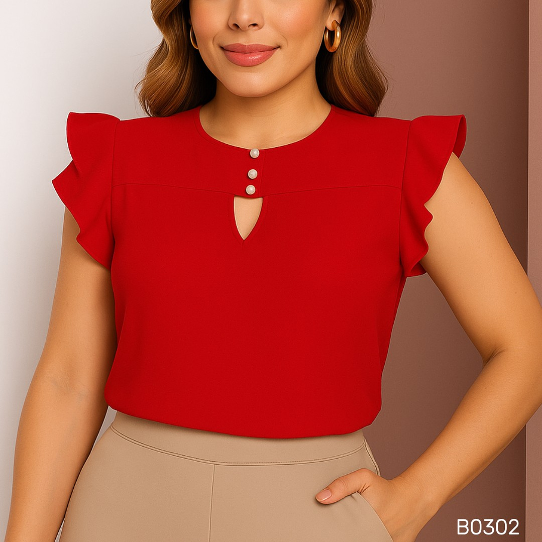 Blusa de Moda con botones en el pecho 5