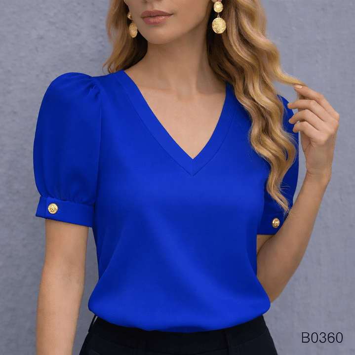 Blusa Casual con Botones Dorados 4