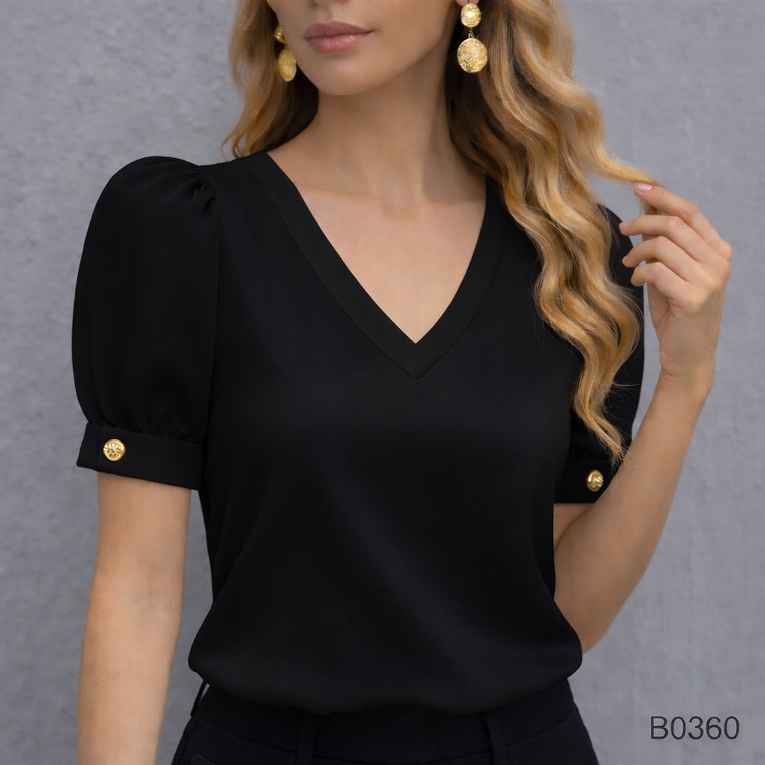 Blusa Casual con Botones Dorados 5