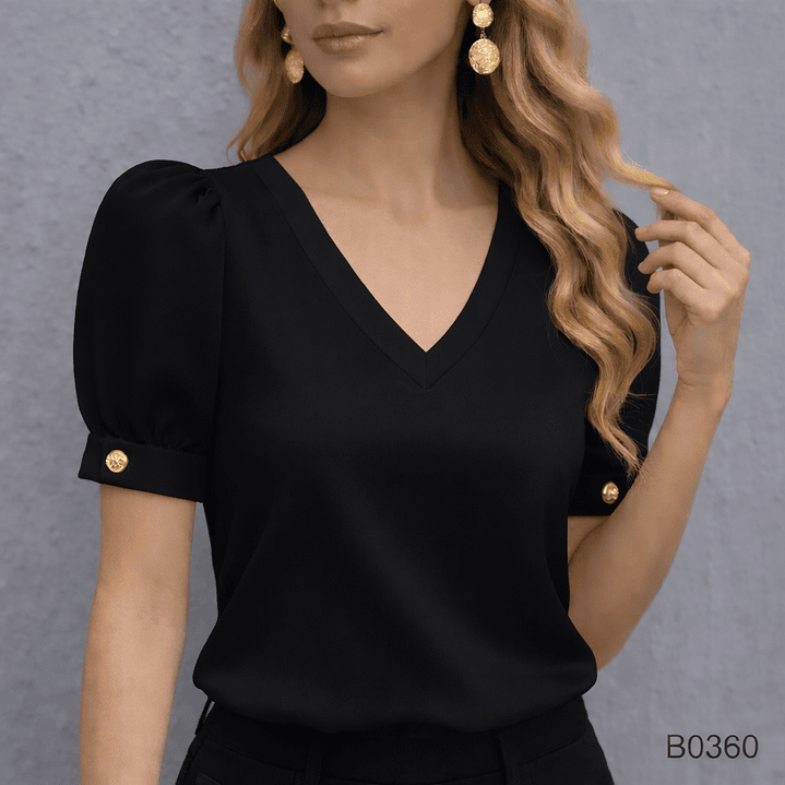 Blusa Casual con Botones Dorados 5