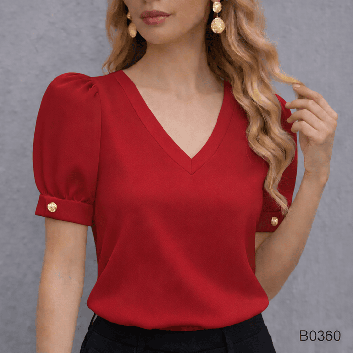 Blusa Casual con Botones Dorados 6