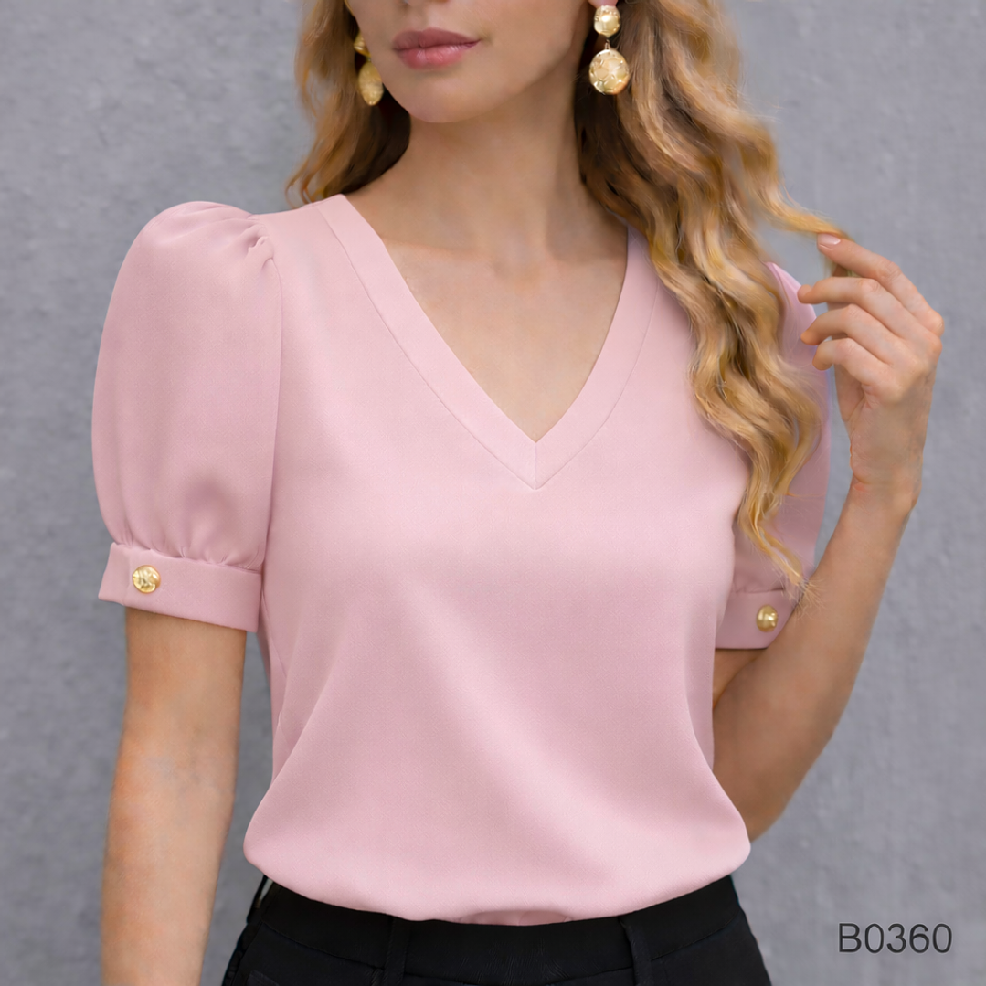 Blusa Casual con Botones Dorados 7