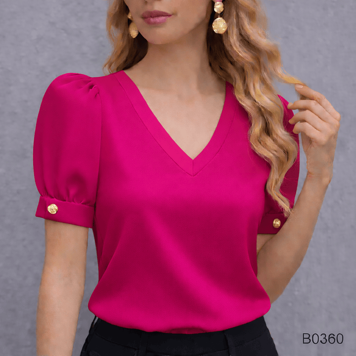 Blusa Casual con Botones Dorados 8