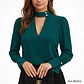 Blusa de moda con perlas en el cuello - Miniatura 12