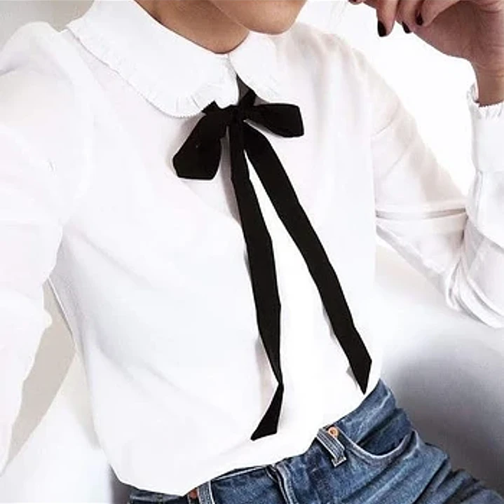 Blusa de moda con moño al frente 2