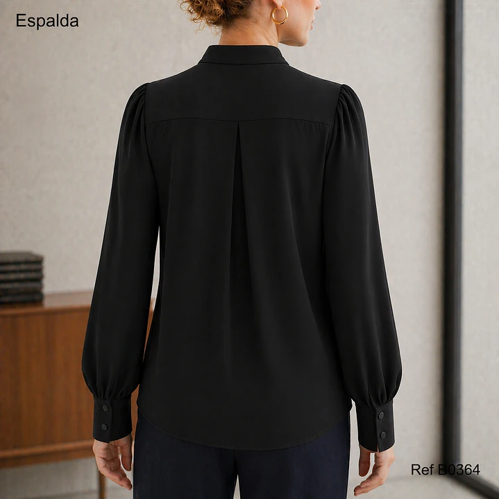 Blusa Sofisticada  Con Escote En V y Cuello 2