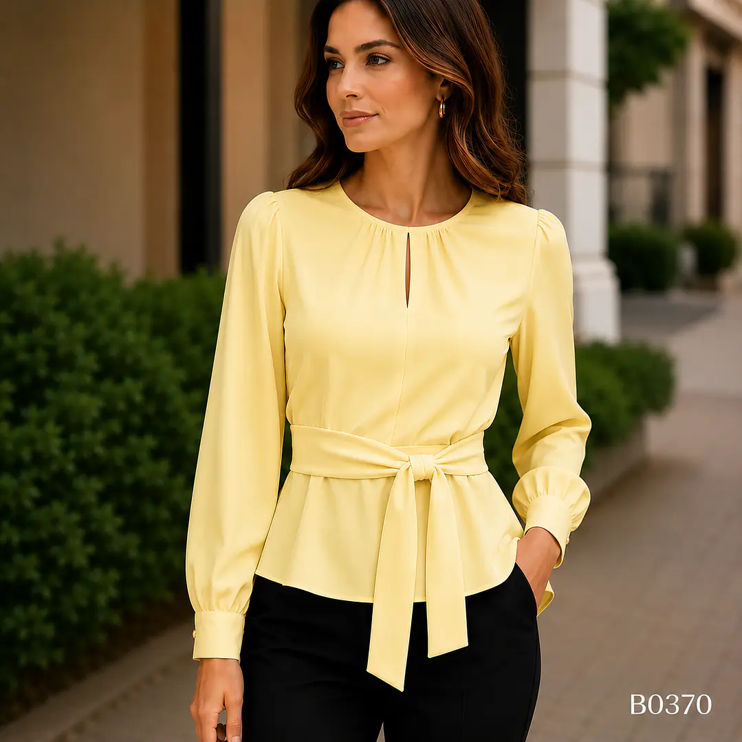 Blusa Elegante con lazo en la cintura 3