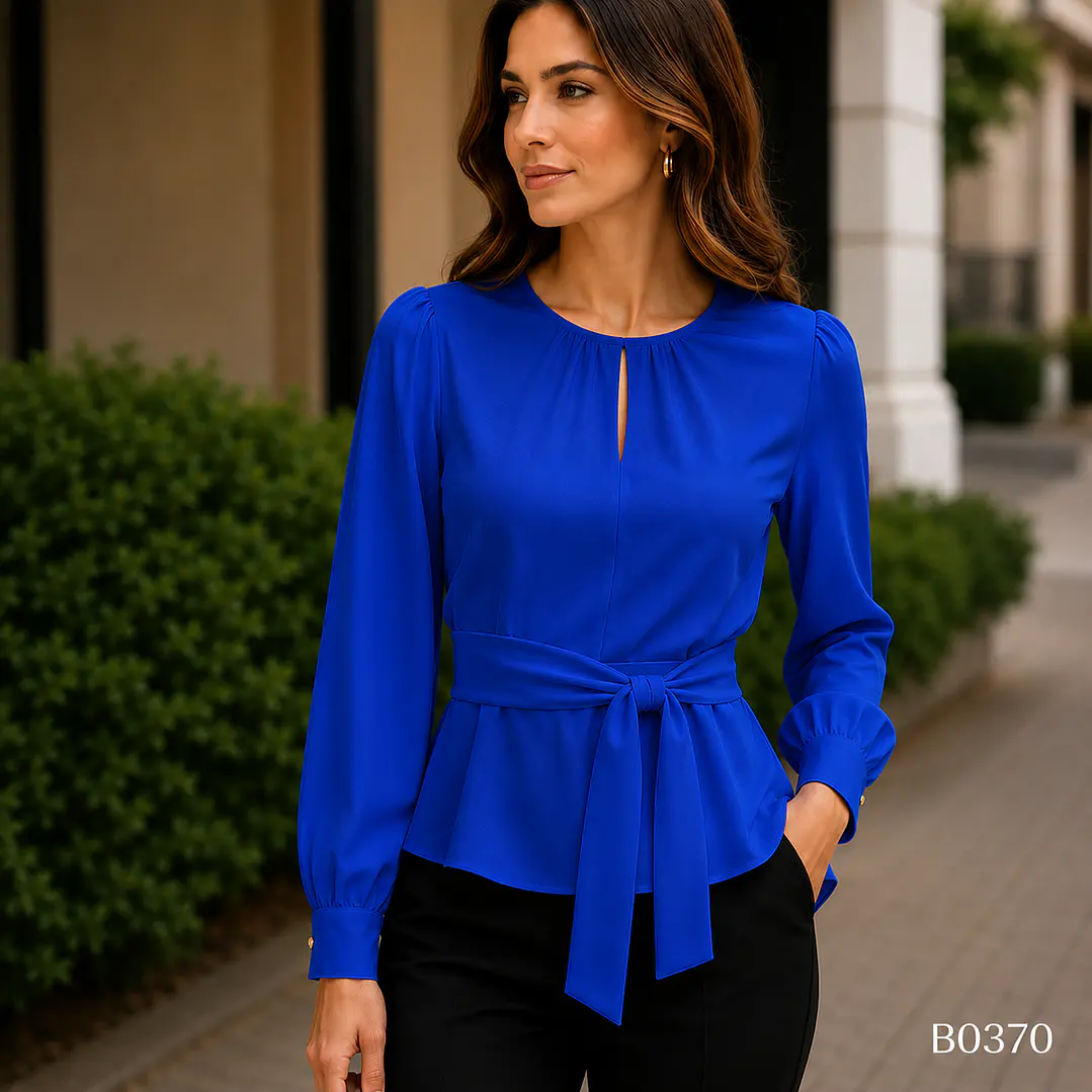 Blusa Elegante con lazo en la cintura 5