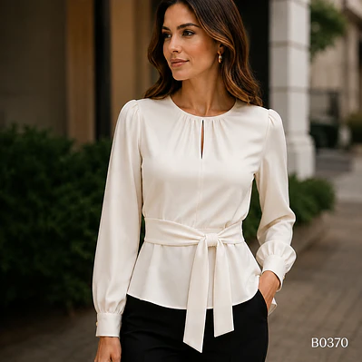 Blusa Elegante con lazo en la cintura