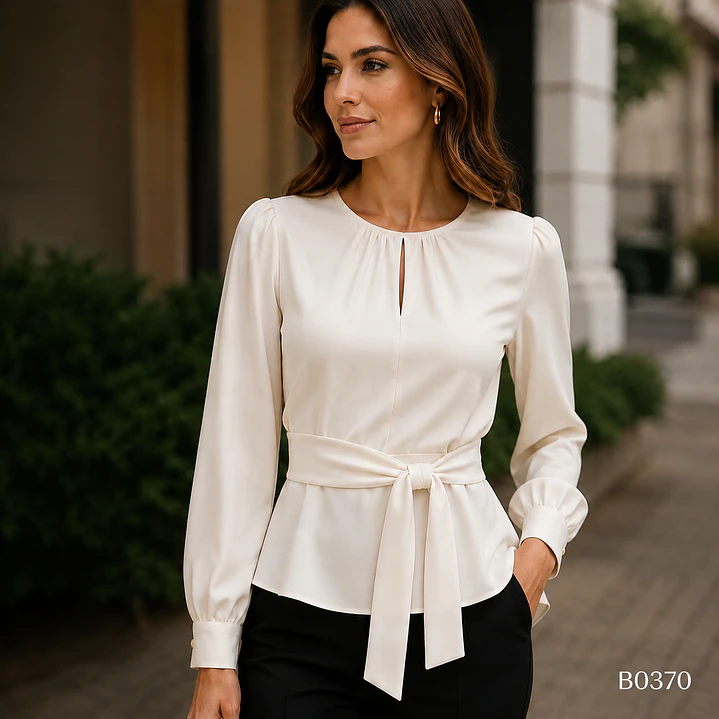 Blusa Elegante con lazo en la cintura 1