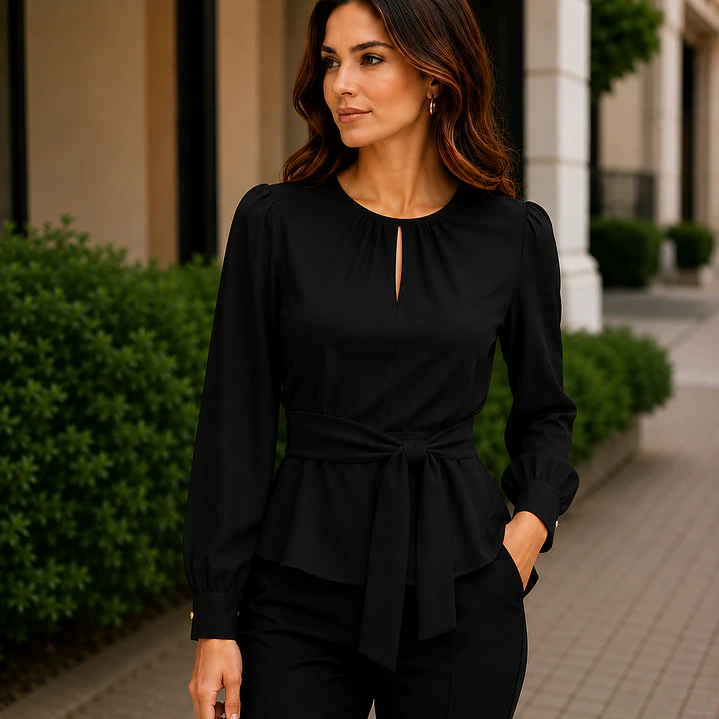 Blusa Elegante con lazo en la cintura 6