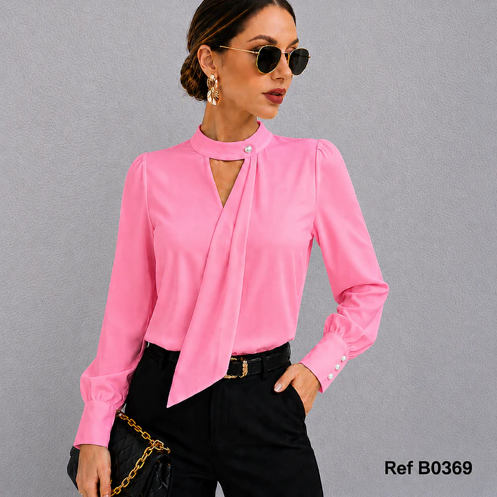 Blusa Elegante Con Escote y detalle en el cuello 9
