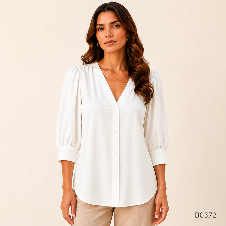 Blusa Elegante camisera escote enV 11