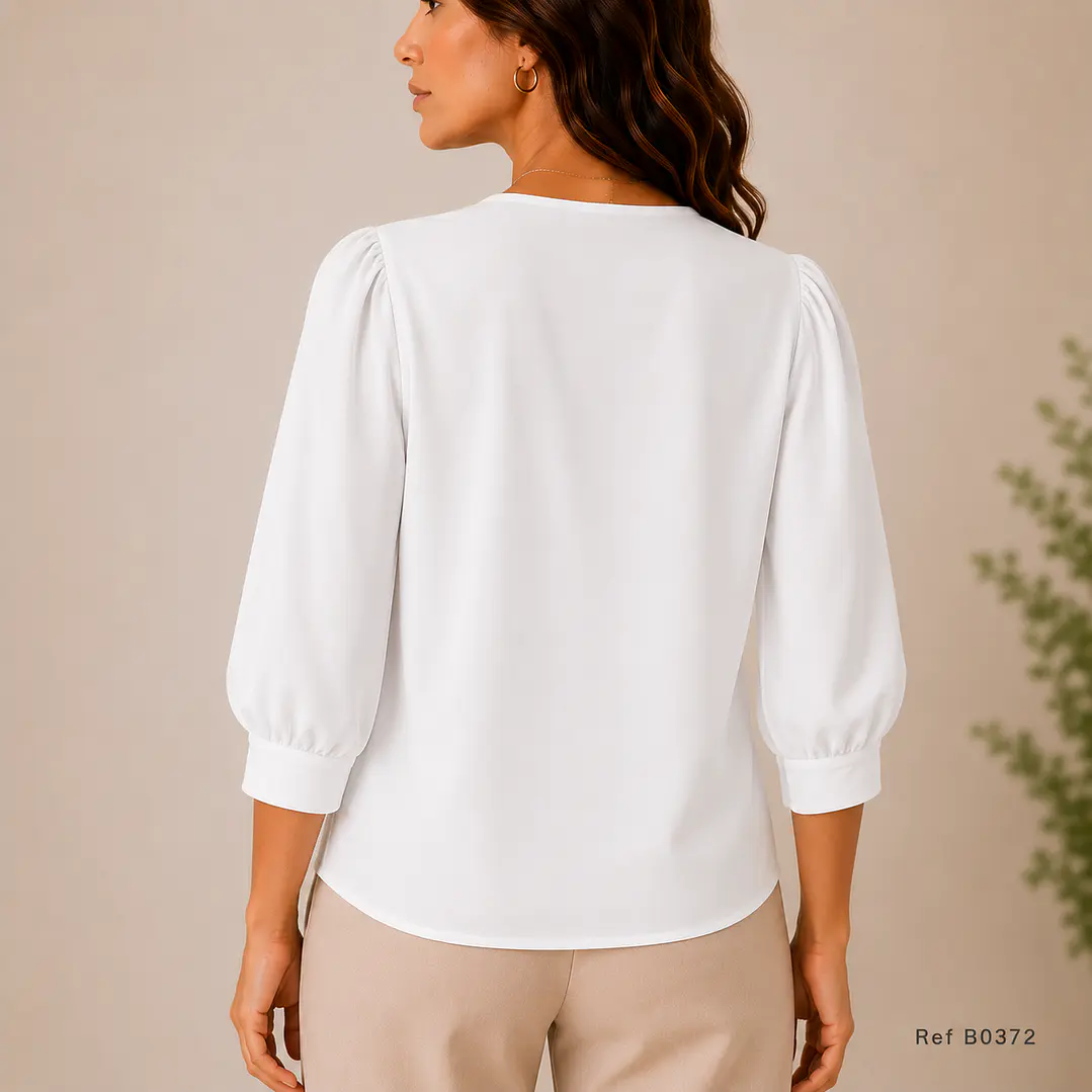 Blusa Elegante camisera escote enV 12
