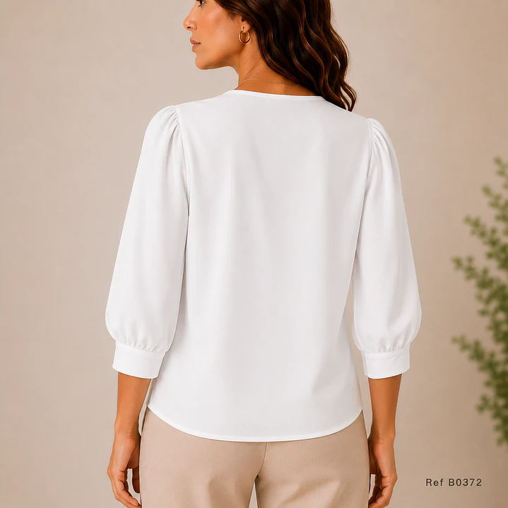 Blusa Elegante camisera escote enV 12