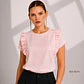 Blusa de moda con arandelas cortas - Miniatura 2