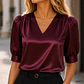 Blusa Elegante con fruncido en el hombro y manga corta - Miniatura 4