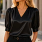 Blusa Elegante con fruncido en el hombro y manga corta - Miniatura 1