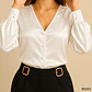 Blusa Satinada con Botones y Puño Decorativo - Miniatura 5