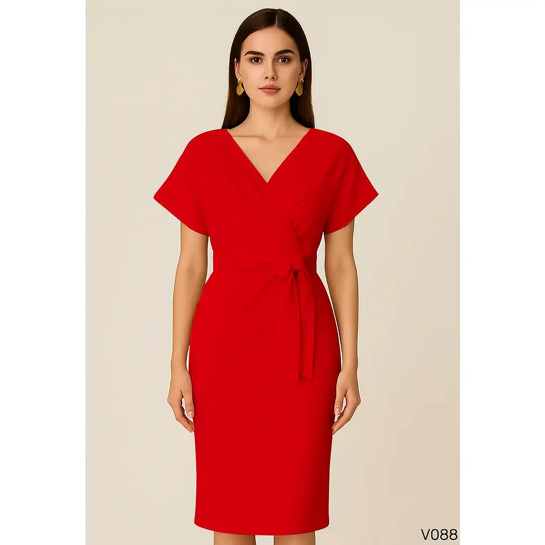 Vestido Elegante con escote cruzado 1