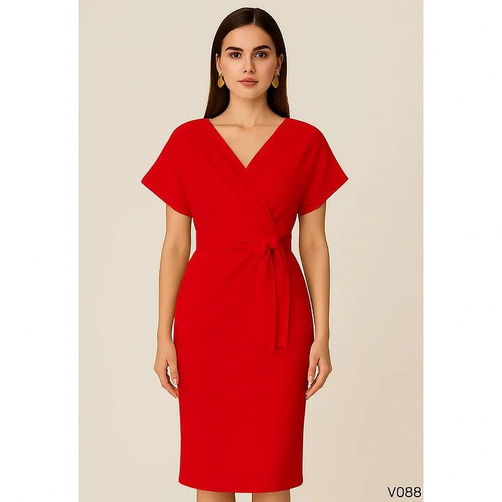 Vestido Elegante con escote cruzado 1