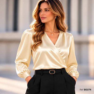 Blusa Cruzada en Satin